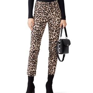 PAIGE Hoxton Ankle Skinny Jeans Pink Leopard Size 26 EUC